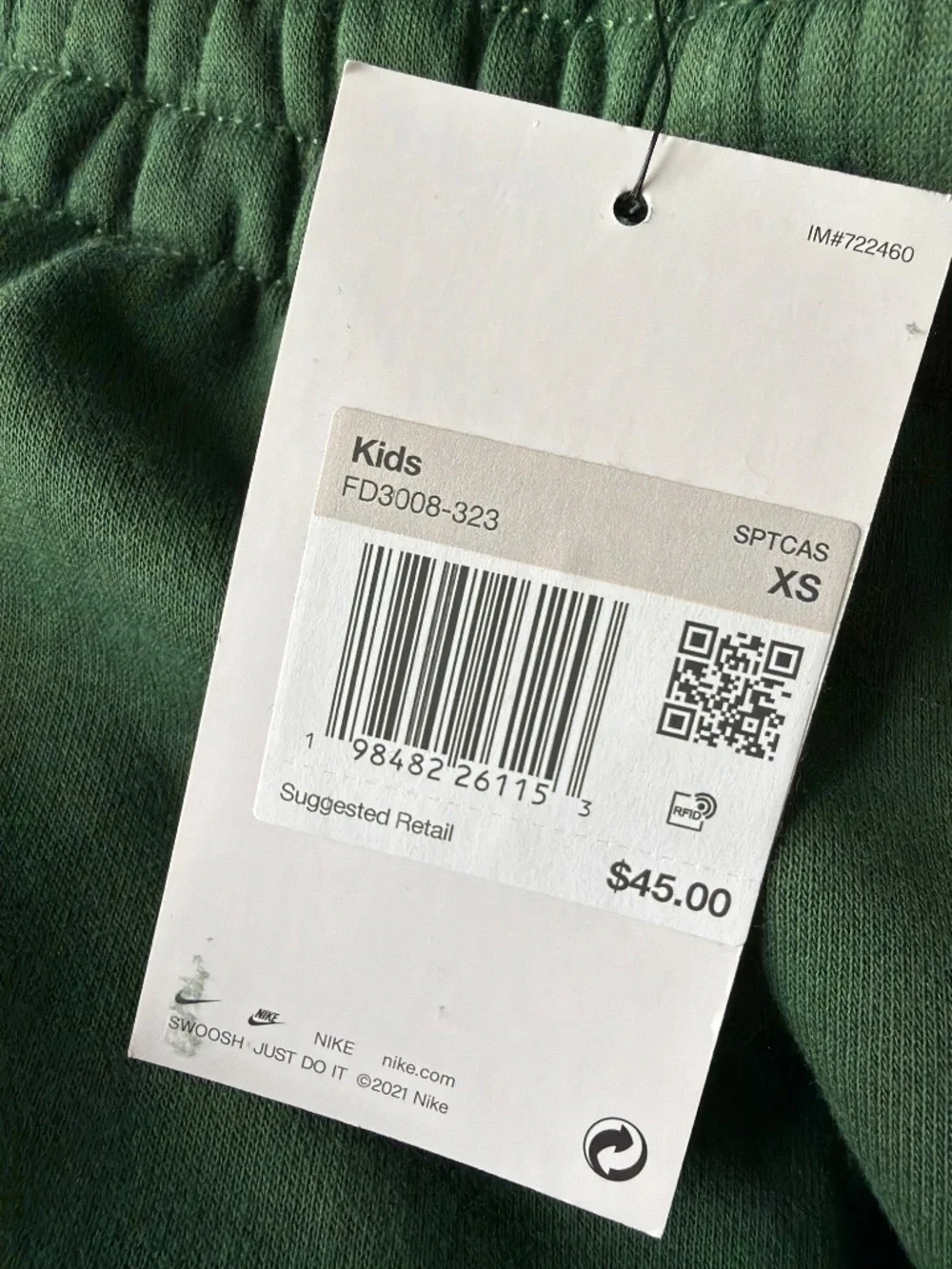 NWT Kids Green Nike Joggers